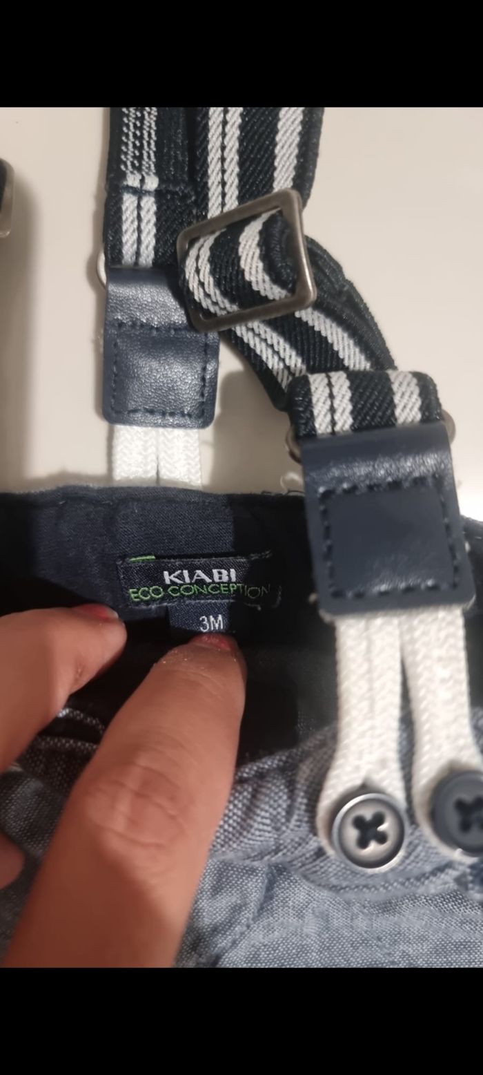 Pantalon à bretelle amovible kiabi taille 3 mois - photo numéro 3