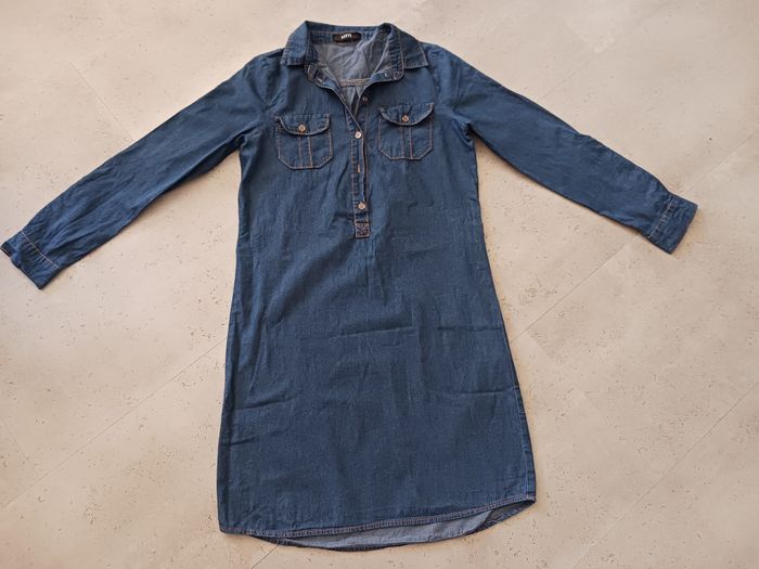 robe ou chemise longue en jean fin taille 34 MIM