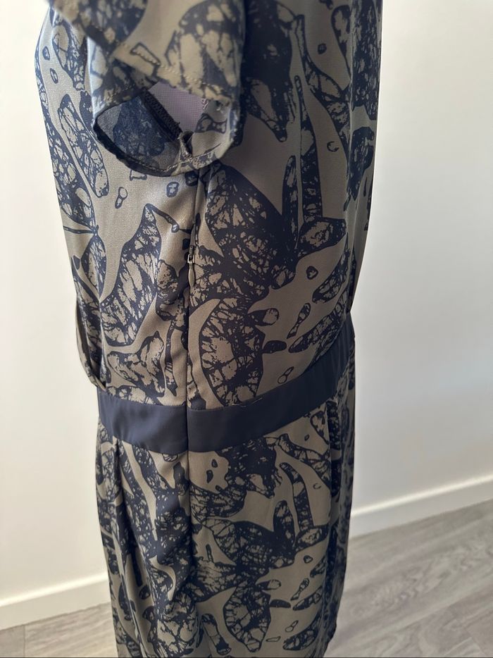 Robe bariolée kaki et noir Elora T40 L - photo numéro 5