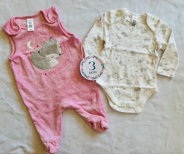 Lot de 2 ensembles chauds fille - Taille 3 mois - photo numéro 2