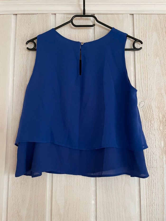 Top sans manches bleu - Mango -XS - photo numéro 2