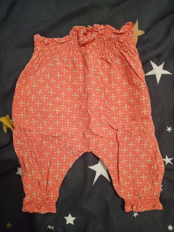 Pantalon rose à dessins _ 3 mois 
