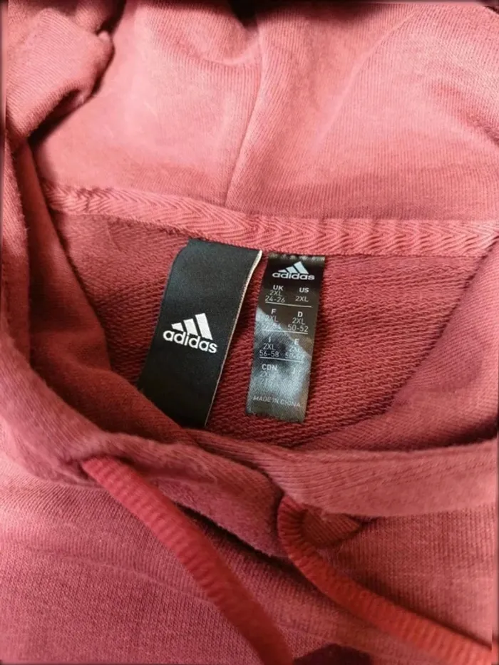 🍷 Sweat à capuche Adidas bordeaux – Femme – Taille XXL 🍷 - photo numéro 4