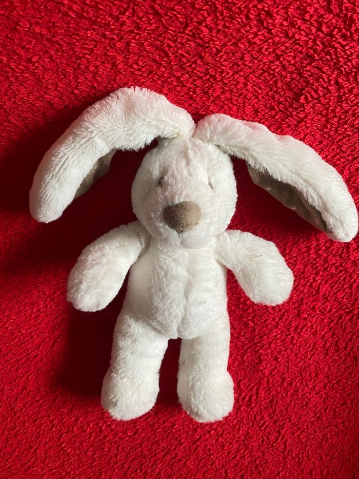 Pommette peluche doudou lapin pommette gris blanc extra doux neuf jamais utilisé - photo numéro 3
