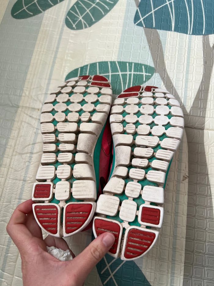 Chaussures de course de sport femme Nike Flex Run rose/vert taille 39 - photo numéro 4