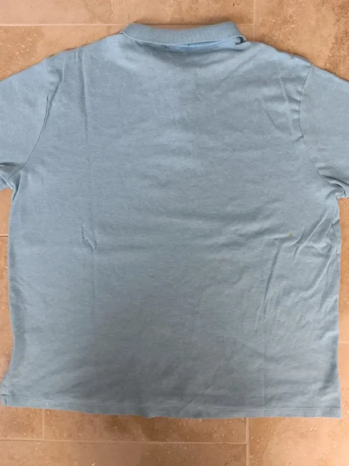 Polo Ralph Lauren XXL bleu ciel Pima coton logo coloré excellent état sauf tâches au dos - photo numéro 13