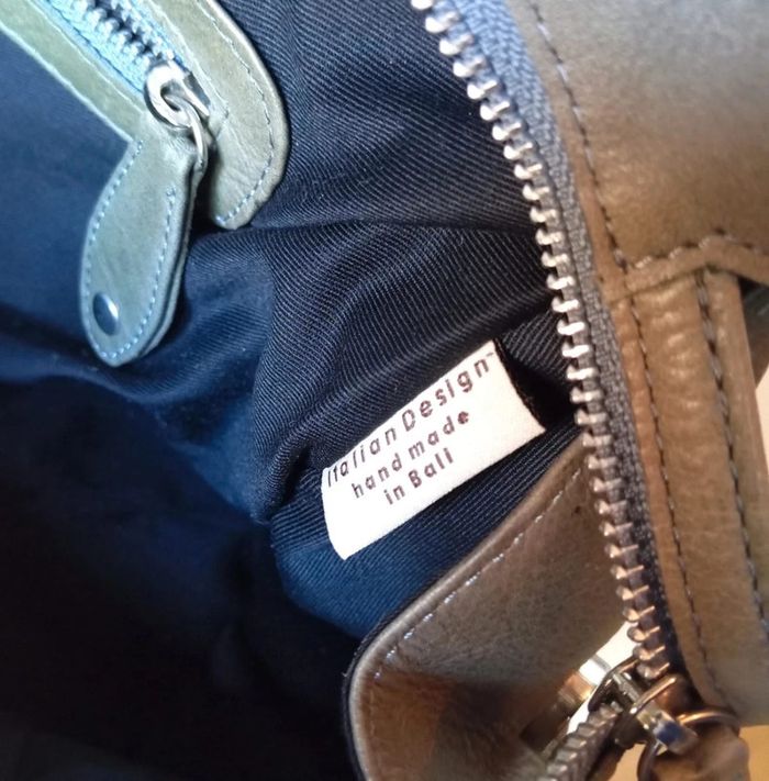 Sac a main kaki et noir Vintage pour femme, marque nonu, en très bon état - photo numéro 17