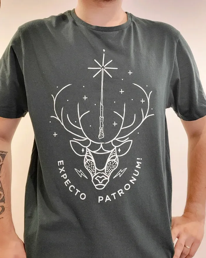 T-shirt Harry Potter Expecto Patronum Vert - Taille XL - Très bon état - photo numéro 2