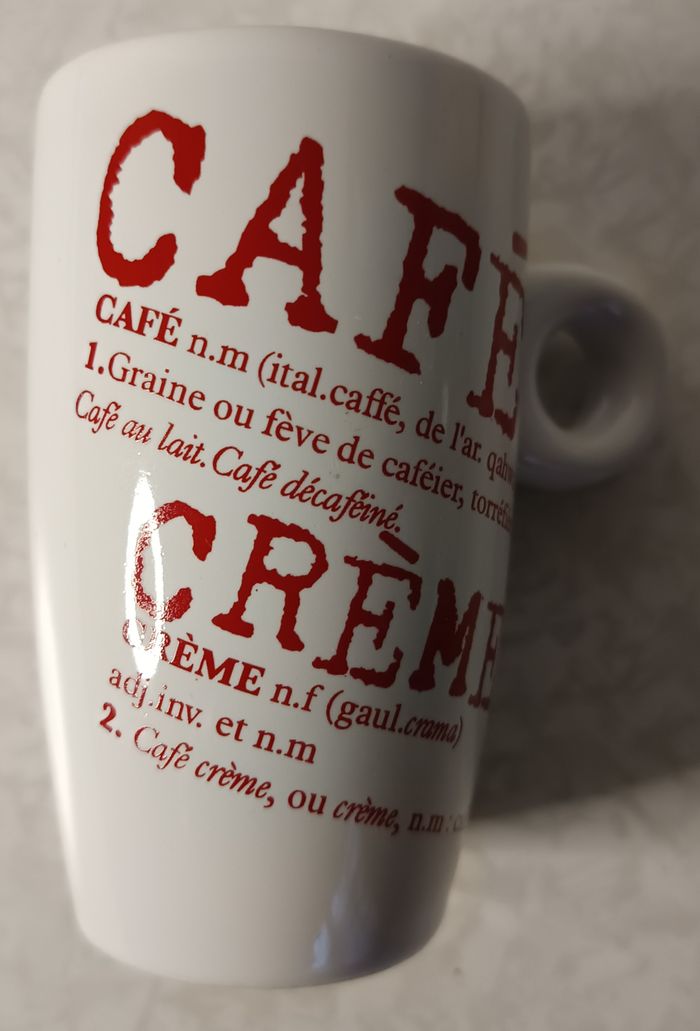 Lot Neuf 4 tasses café crème Maisons du monde avec 4 soucoupes rectangle - photo numéro 5