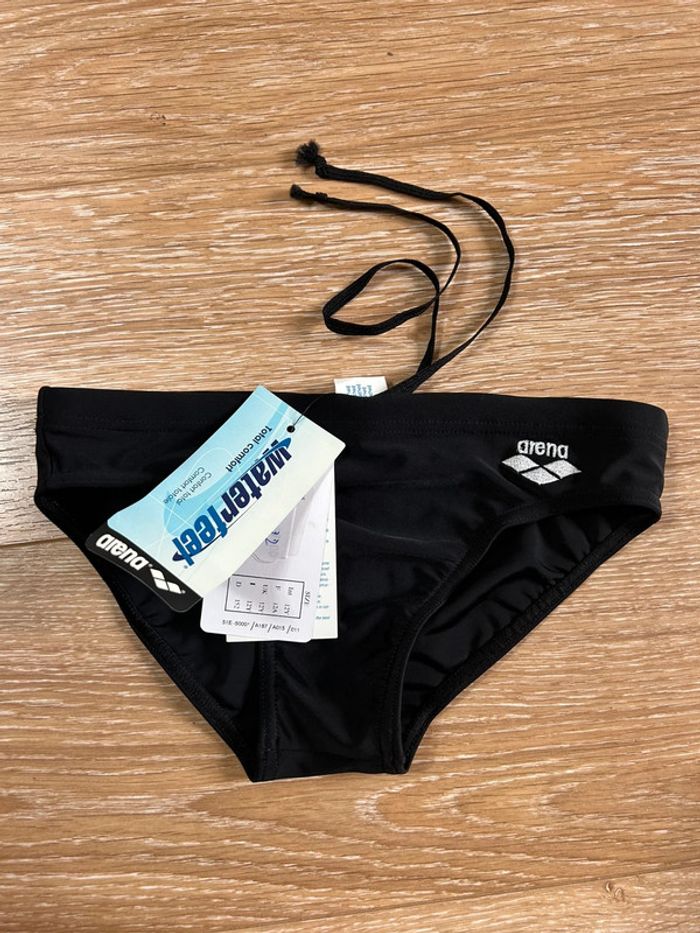 Maillot de bain arena - slip natation enfant noir - neuf 12 ans