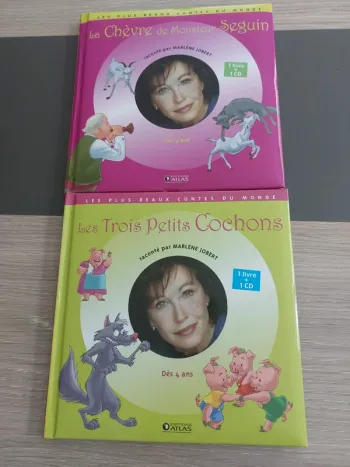 Lot 2 livres avec cd de contes pour enfants