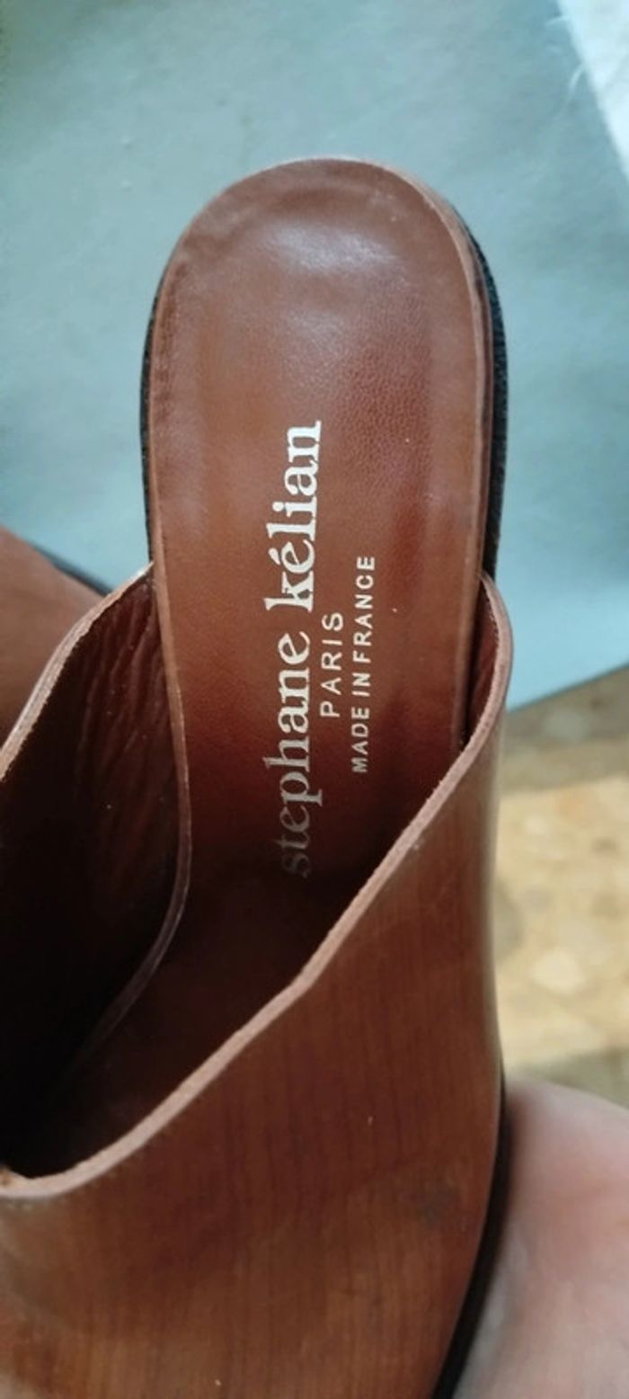 Sabots Cognac en cuir véritable Stéphane Kelian - photo numéro 2