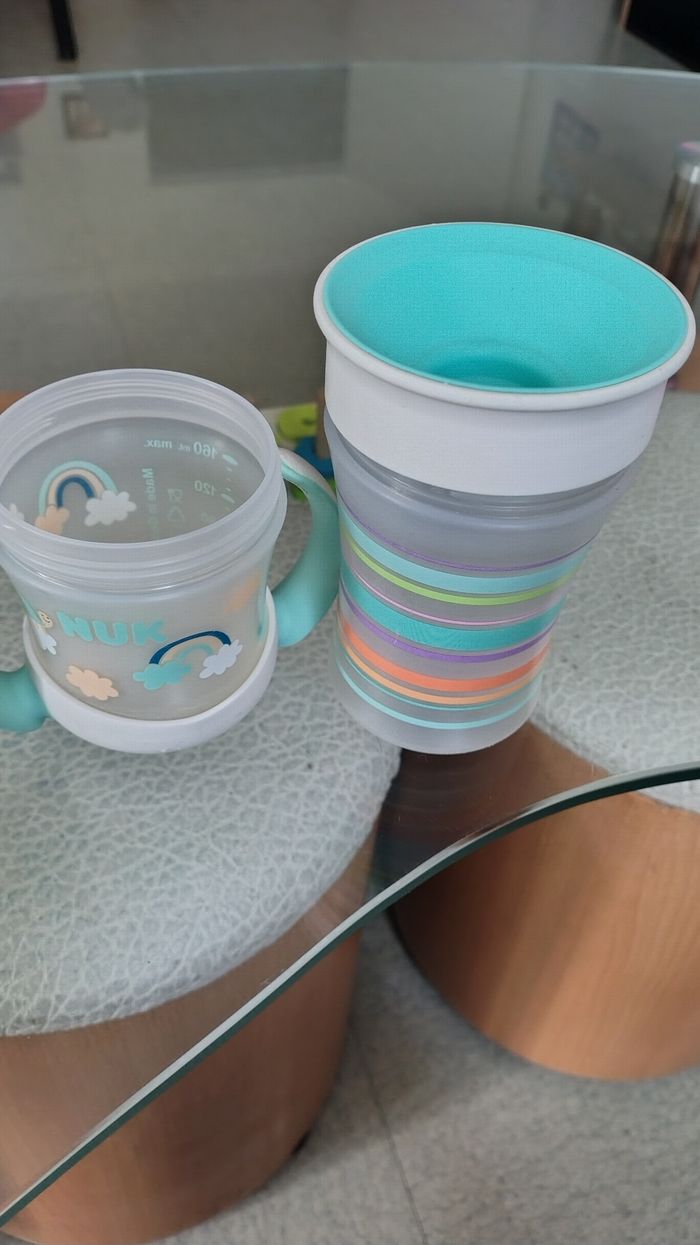 2 Verre+ 1 biberon pour de marque Nuk pour bébé . - photo numéro 2