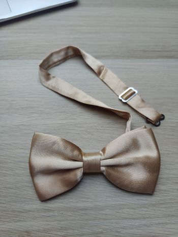 Nœud papillon beige doré 