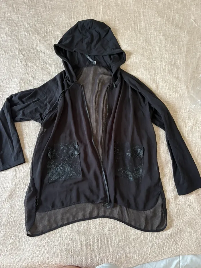Veste légère noire à capuche Cop Copine – Taille S