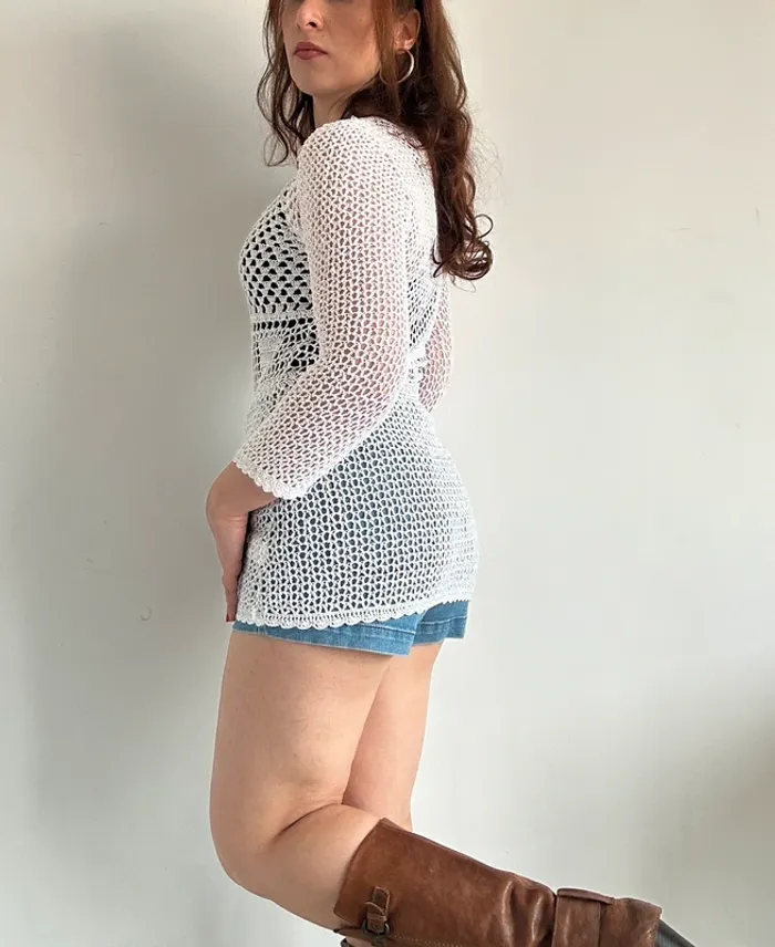 Tunique vintage tissée longue taille S - photo numéro 3