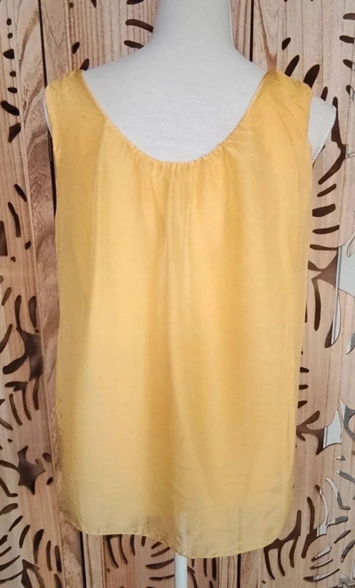 Blouse en soie jaune sans manches Esvivid - photo numéro 3