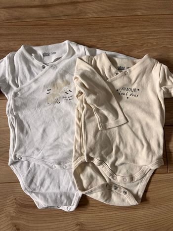 Lot de deux body gemo 12 mois 