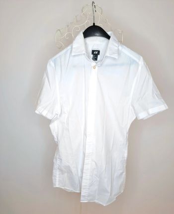 Chemise blanche manches courtes homme S