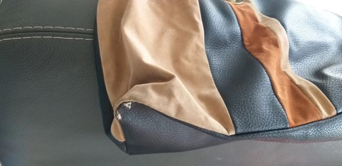 Sac à main porté épaule noir/camel - photo numéro 3