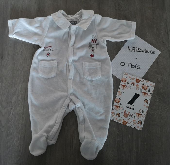Pyjama doux, petit ourson capuche 50cm