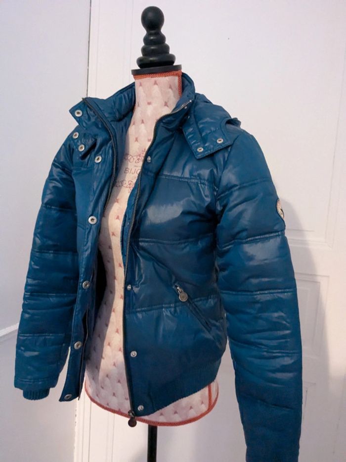 Manteau molletonné converse XS bleu femme - photo numéro 4