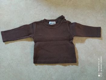 T-shirt manche longue 6 mois marron