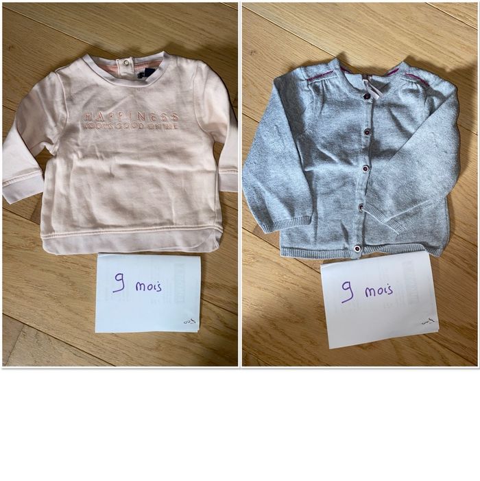 Lot gilet sweat 9 mois
