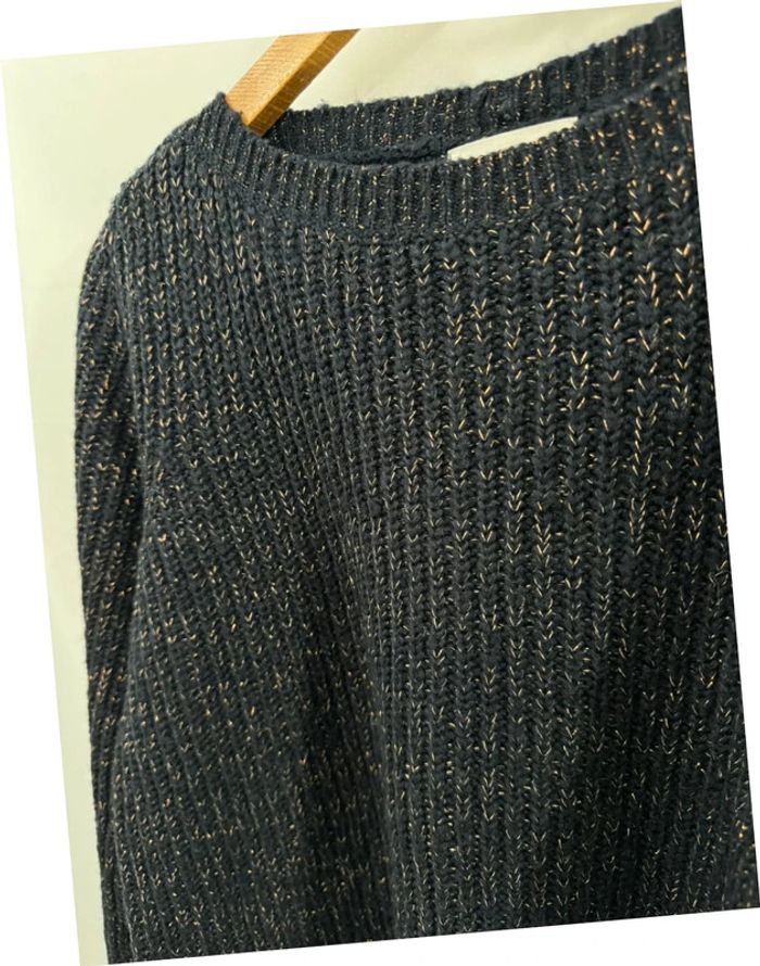 Pull en maille marine brillant pailleté Cache Cache - photo numéro 4