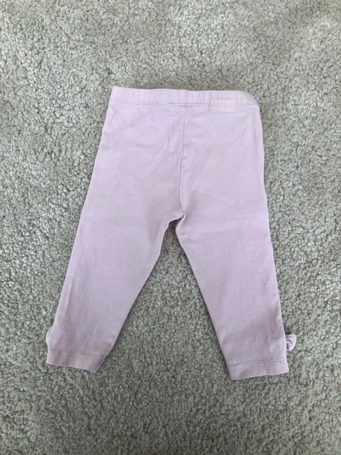 Leggings rose pâle avec petits noeuds aux chevilles fille - 9 mois - dpam - photo numéro 4