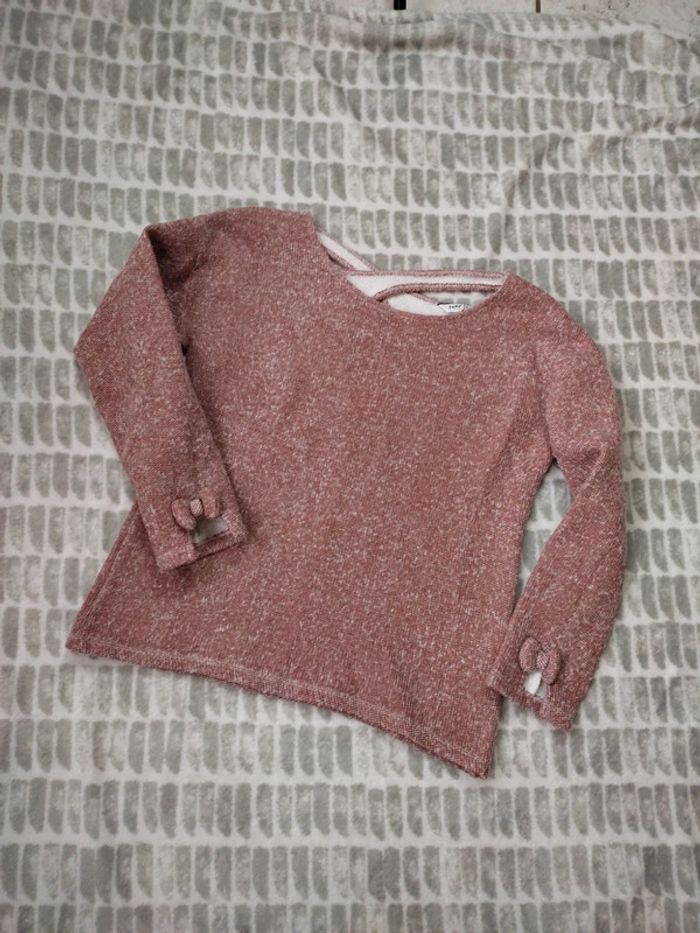 Pull manches 3/4 noeud dos ouvert style rétro vintage Naf Naf taille S 36 - photo numéro 1