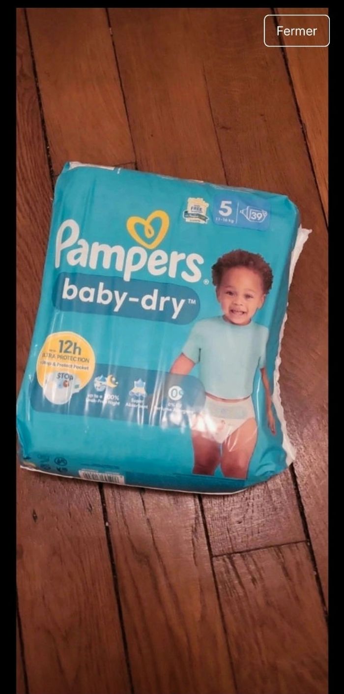 Couches pampers taille 5