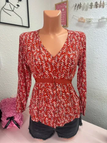Blouse darjeeling cintré à la taille, taille S
