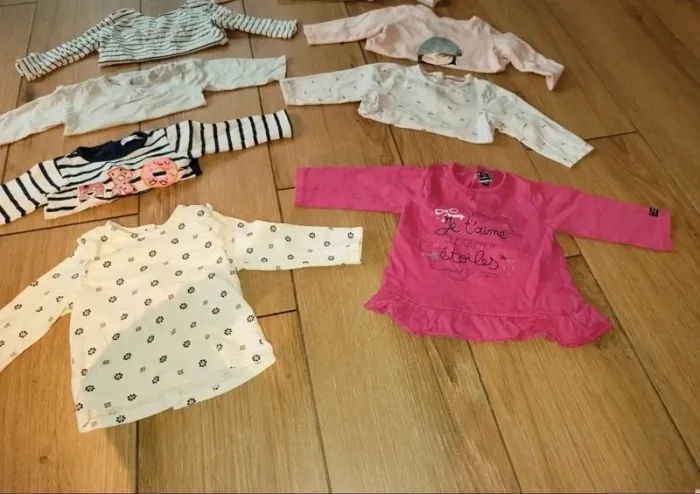 8 t-shirts longues manches bébé fille 12 - photo numéro 2