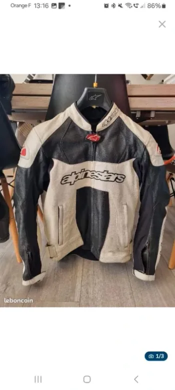 Blouson Alpinestar cuir homme taille 50
