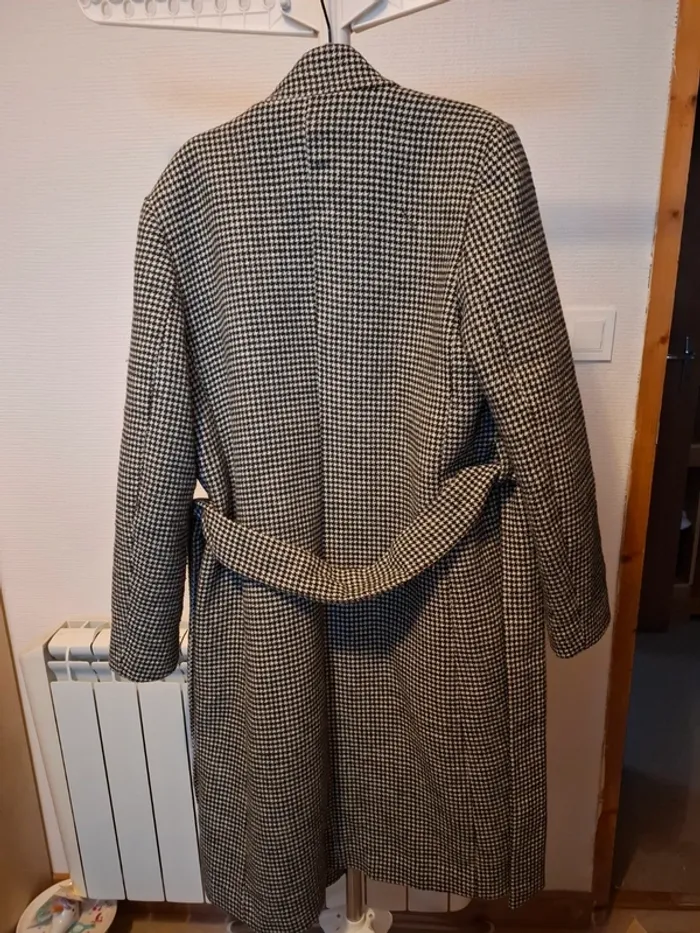 Manteau hiver long motif pied de poule femme mango taille S - photo numéro 2