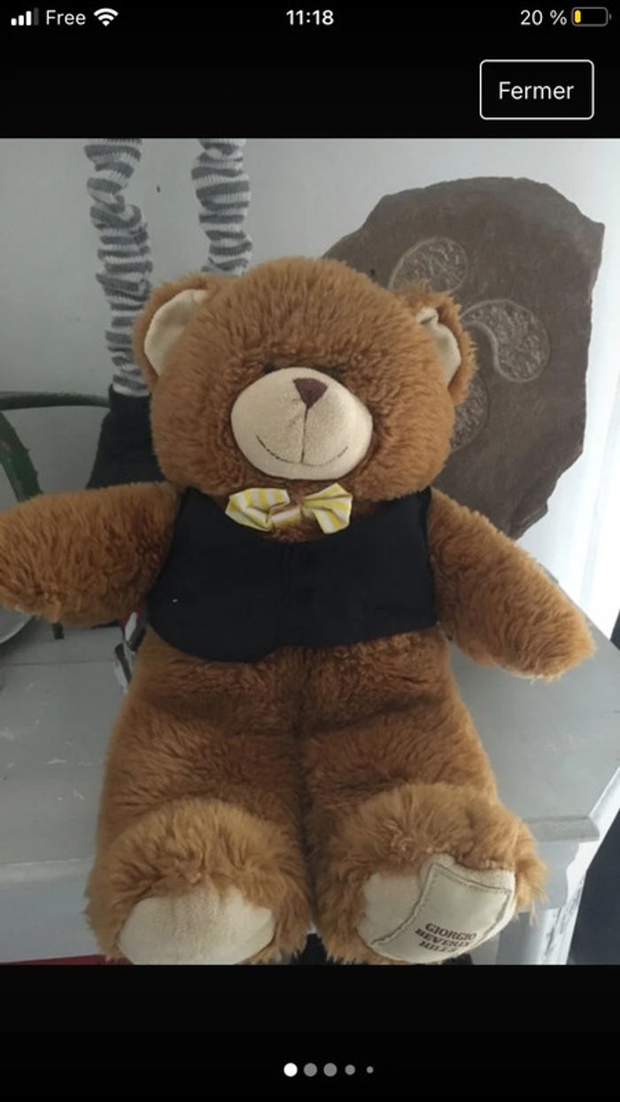 Petit ours noeud papillon environ 30 cm