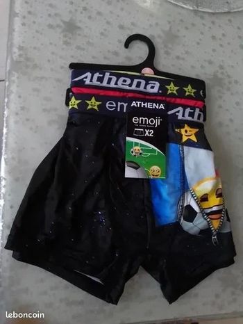 Lot de 2 boxers Athena Emoji taille 4 (L) neufs avec étiquette