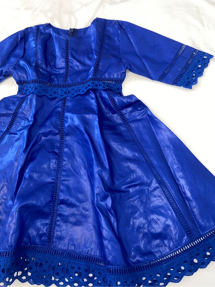 Robe en bazin pour fille couleur bleu - photo numéro 5