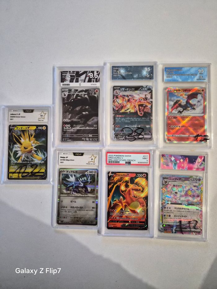 Lot de 7 cartes Pokémon gradées