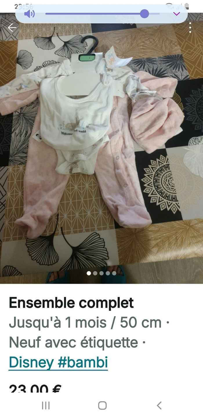 Pyjama disney complet naissance fille bambi