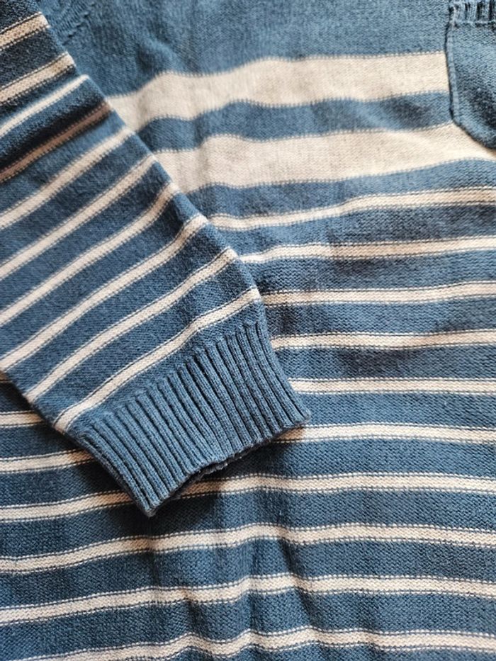 Pull col rond rayé bleu et gris In Extenso 2 ans - photo numéro 4
