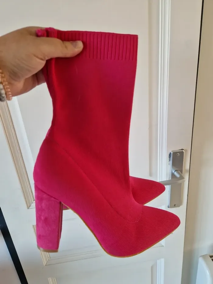 Bottines à talons taille 39 rose cuccoo - photo numéro 4