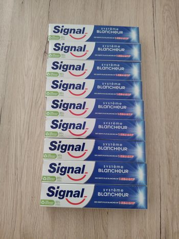 Dentifrices signal système blancheur
