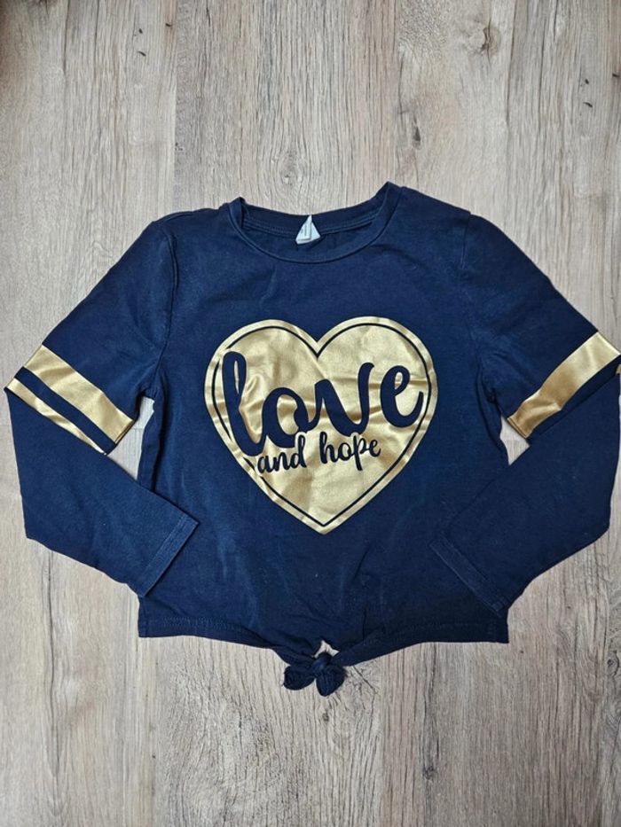 Tee-shirt ML Shein Love and Hope Taille 7 ans 💛