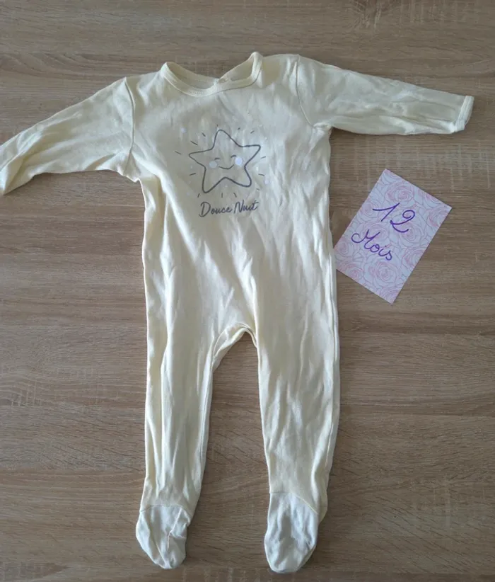 Pyjama coton jaune étoile 🌟  12 mois