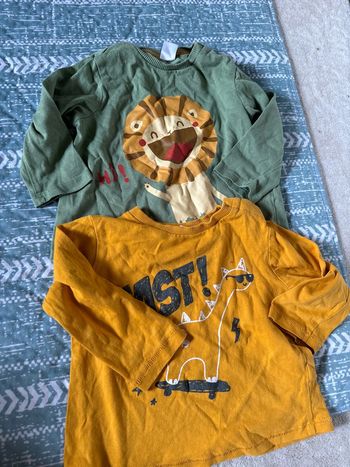 Lot 2 tee shirt manches longues 12 mois