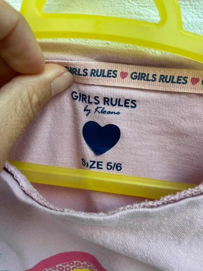 T-shirt fille Girls Rules 5-6 ans - photo numéro 3