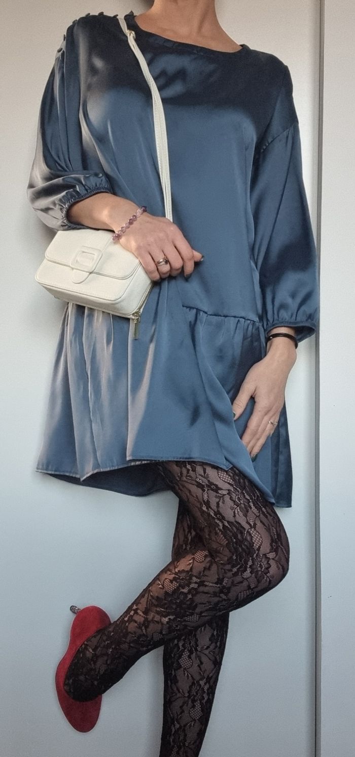 🌸 robe satinée bleu 38 - photo numéro 4