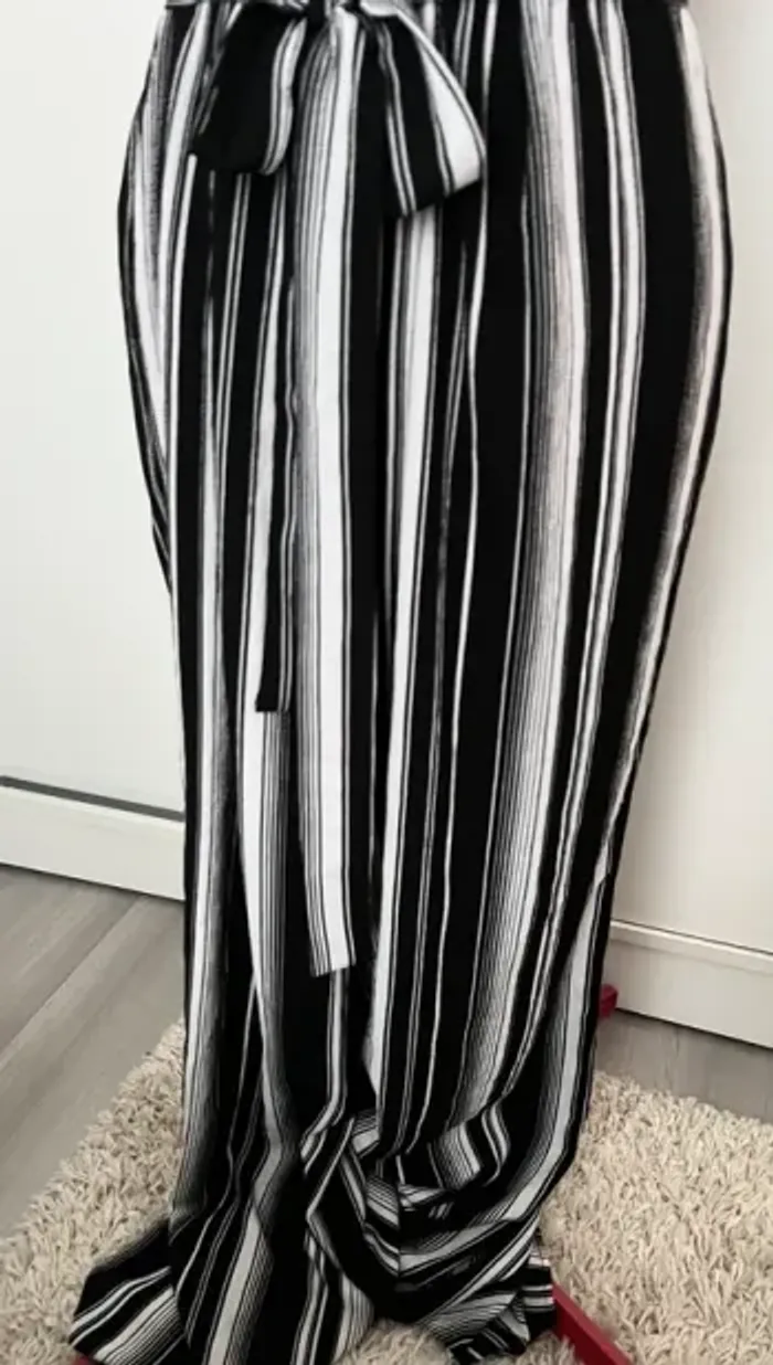 Combinaison pantalon fluide rayée noir et blanc Ardene - photo numéro 3